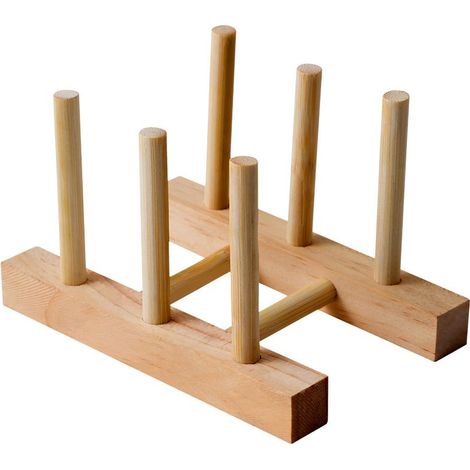 Geschirrständer aus Holz – Abtropfgestell für Teller, Tassen, Schüsseln und Schneidebretter – Küchenarbeitsplatten-Organizer – 1 Stück (1/5)