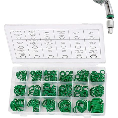 270PCS NBR Rubber O-Rings, 18 Assorted Sizes, Oil and Wear Resistant Seals, Set for Plumbing, Automotive, Hydraulic, Pneumatic and Repair (1/5)