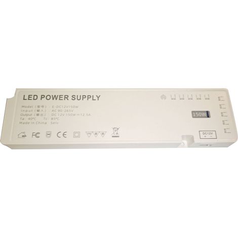 Adaptateur transformateur d'éclairage 36 W, 60 W, 100 W, 150 W AC90 V, 265 V vers 12 V CC pour ruban LED