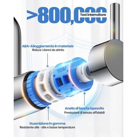 Robinet lavabo haut salle de bain acier inoxydable levier unique eau chaude et froide avec 2 tuyaux inclus robinet mitigeur haut pour vasque robinet haut lave main mitigeur lavabo haut (1/3)