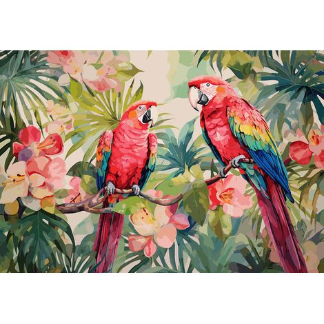 Papier peint panoramique - Perroquets - 130 cm x 89 cm (1/2)
