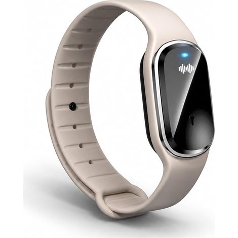 Bracelets Anti moustiques à ultrasons- chargement USB/étanche/réutilisable/portable- pour le camping , la randonnée-beige clair (1/4)