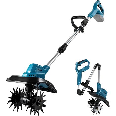 Bineuse sans Fil pour 18V (Batterie Non Incluse), Moteur sans balais 500W, Largeur 22 cm x Profondeur 17 cm, 48 Dents en Acier Robuste, Fraise électrique légère pour Petits Massifs et Potagers (1/5)