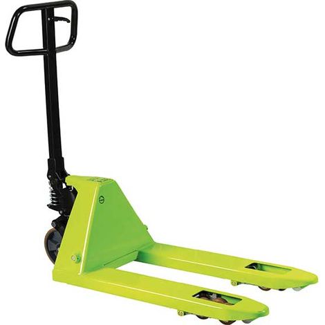 Palettenhubwagen mit kurzen Gabeln 800 x 525 mm, 2 t – Geräuscharmer Palettenhubwagen für nächtliche Lieferungen und den Einsatz in Innenstädten - TEM01MB0100