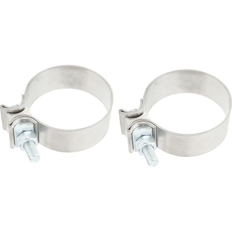 Lot de 2 colliers de serrage d'échappement en acier inoxydable 304, 7,6 cm (3 pouces), flexibles et amovibles, pour voiture. (1/5)
