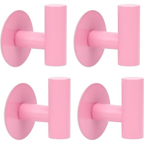 Bathroom Towel Rack Adhesive Wall Hooks Adhesive Coat Rack Wall Hook Stainless Steel Kitchen Towel Hook Pink (1/5)