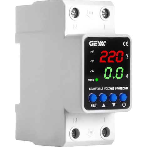 Dispositif de protection réglable contre les surtensions et les sous-tensions Affichage numérique Tension Courant KWH Protecteur 220 V Rail DIN(GPS6-VA5,63A) (1/5)