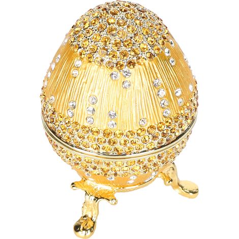 Eiförmige Schmuckschatulle mit Klappdeckel, ideal zur Aufbewahrung und Präsentation von Kristallschmuck und -ornamenten. (1/5)