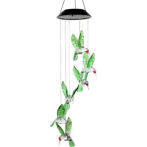 Carillon solaire à vent, lampe suspendue LED solaire étanche à changement de couleur pour décoration extérieure (1/4)
