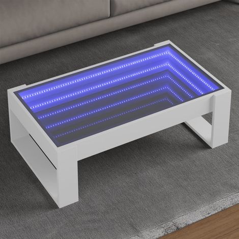 Mesa de centro con Infinity LED blanco 90x53x30 cm vidaXL (1/5)