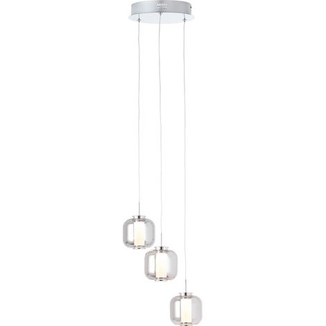 BRILLIANT Rafa LED Pendelleuchte 3flg Rondell chrom/rauchglas Innenleuchten,Pendelleuchten,-Rondell 3x 5.67W LED integriert, (Lichtstrom: 528lm, Lichtfarbe: 3000K) In der Höhe einstellbar / Kabel (1/4)