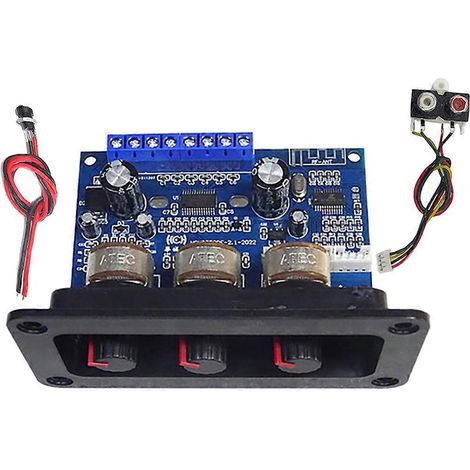 Kit de carte amplificateur audio Bluetooth 5.0 2.1 canaux avec connecteur CC femelle-- (1/5)