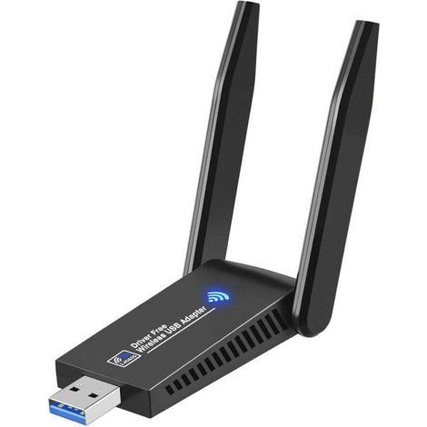 Powerful WiFi Dongle, Dual Band USB 3.0 WiFi Dongle, 2.4G / 5.8GHz WiFi Dongle, PC/Laptop/Desktop/Tablet USB WiFi Adapter, Compatible with Windows 11/10/8/7/Vista/XP, Mac OS (1/2)
