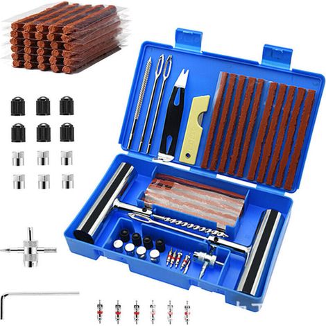 Kit de reparación de neumáticos de 58 piezas – Herramientas de acero cromado – Antioxidante – Compatible con automóviles, motocicletas, SUV y camiones (1/5)