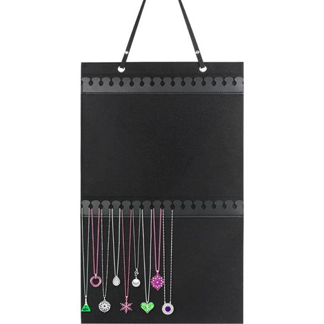 Generisch Porte-bracelet – Collier de 57 x 35,6 cm avec 32 crochets souples pour un rangement libre, accès facile avec fonction de porte, cintre de porte pour portes, armoires, organisateur suspendu (1/5)