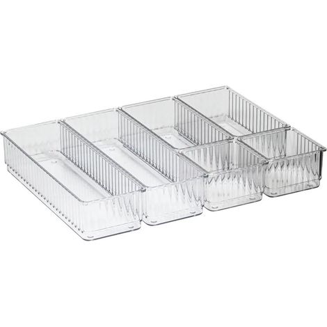 Lot de 6 Organiseurs de Tiroir "Plastor" 24cm Transparent