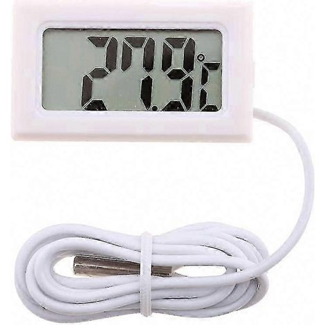 Wasserdichtes digitales LCD-Thermometer, Temperaturfühler -50 °C bis 110 °C, weiß, Digitalanzeige für Aquarium und Küche (1/5)