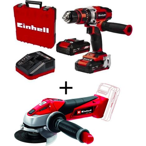 Trapano TE-CD 18/48 + Smerigliatrice Angolare Batteria TE-AG 18-Li Einhell (1/5)