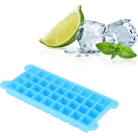Bac à glaçons 36 compartiments avec couvercle, empilable, joint en silicone, accessoire de cuisine/bar, bleu (1/5)