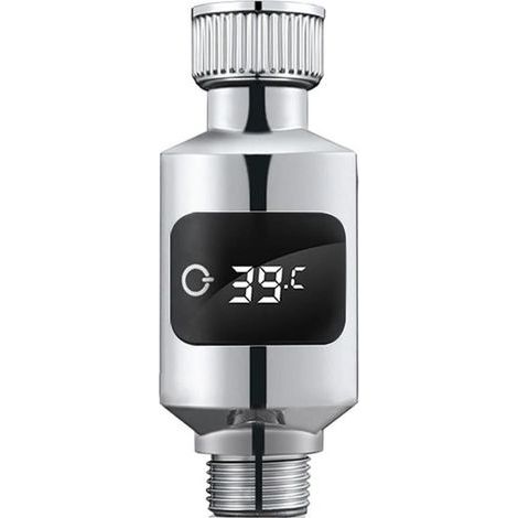 Thermomètre à eau de douche avec capteur sensible et affichage LED numérique, capteur de température du robinet d'eau sensible pour salle de bain (1/4)