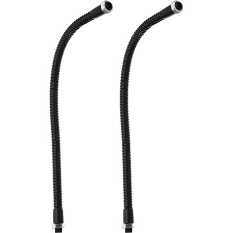 PATIKIL Tuyau à Col de Cygne Universel de 11,8 Pouces, 2 Pièces M8 à M10, Tuyau de Positionnement en Métal Pliable à Filetage Fin, Extension de Tube à Bras Flexible pour Lampe, Noir (1/4)