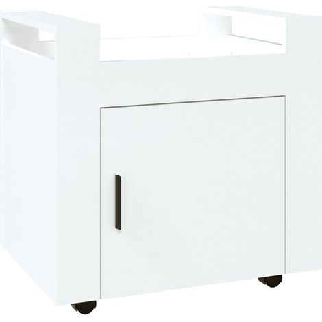 Chariot de bureau Blanc brillant 60x45x60 cm Bois d'ingénierie (1/5)