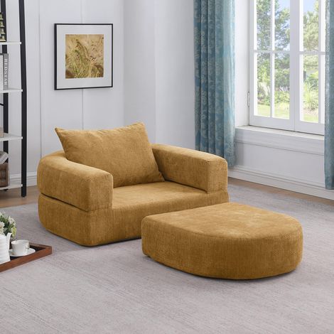 Canapé modulable chenille jaune sans montage OKMYHOME (1/5)