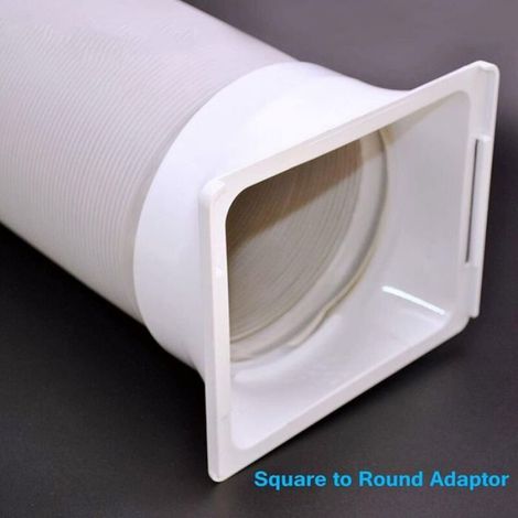 Adaptateur tuyau échappement clim portable 5,9-6 pouces, raccord carré à rond fenêtre pour unité mobile (1/4)