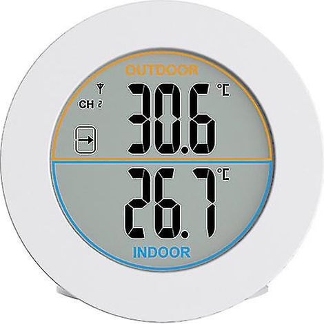 Thermomètre électronique à sonde étendue, thermo-hygromètre (noir) blanc (1/5)