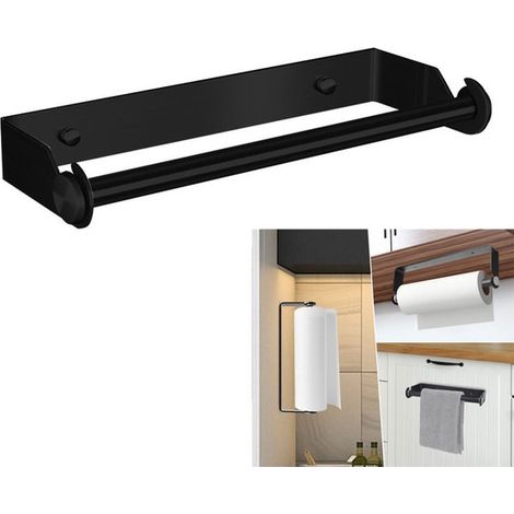 Portasciugamani, portapellicola trasparente, portarotolo da cucina e portarotolo di carta igienica in acciaio inox. Due opzioni di montaggio per riporre gli utensili da cucina. (1/5)