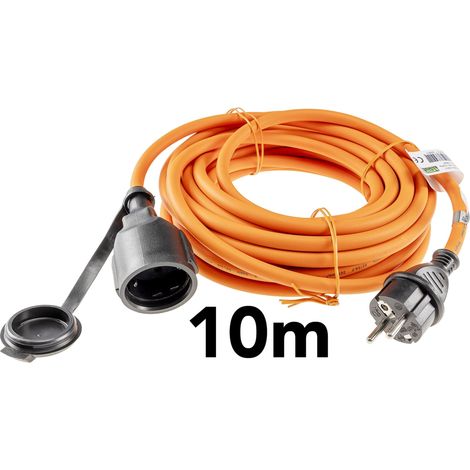 CHILITEC Gummi Schutzkontaktverlängerung, IP44, 10 m, orange (1/4)