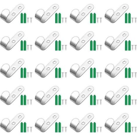 Lot de 20 crochets bâche, fixation remorque 44 x 21 x 16 mm, acier inoxydable 2 mm, pour bâches imperméables et filets de chargement (1/5)