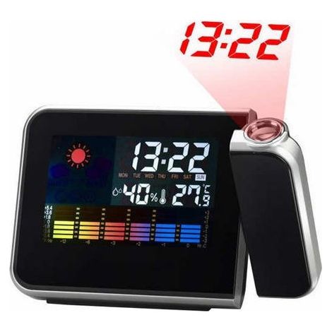 Trade Shop - WECKER DIGITALES HYGROMETER LASER TEMPERATUR LUFTFEUCHTIGKEIT ALARM DATUM -