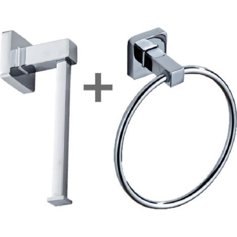 2pcs Towel Holder, 15.7cm Towel Ring Frosted Black Wall Mounted Round Stainless Steel Towel Ring Holder for Kitchen Bathroom