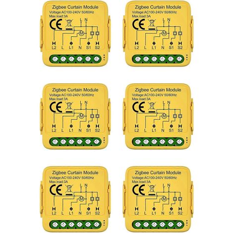 6 modules de commande intelligents Tuya Zigbee pour rideaux, volets roulants et moteurs de stores compatibles avec Alexa et Google Home. (1/2)