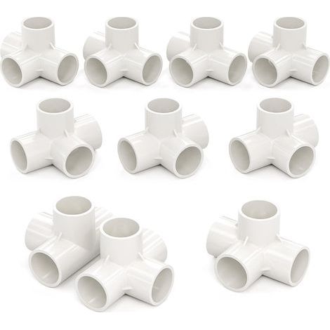 10 Pcs 25MM (3/4") Connecteur en T cubique à 4 voies PVC-U Raccord coudé Raccordement Connecteur tuyau d'eau de jardin Raccordement (1/5)