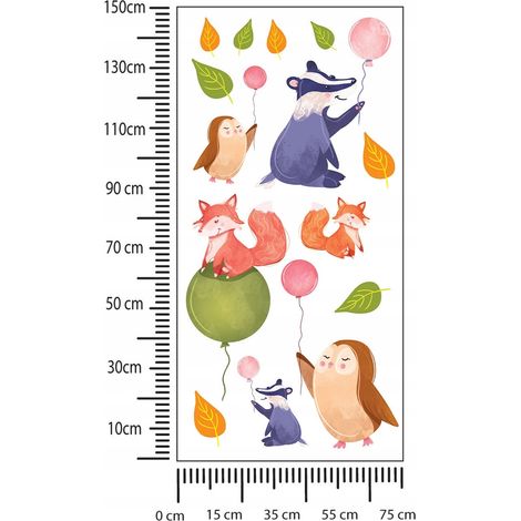 Adesivi per bambini Animali sui palloncini 75x150cm (1/2)