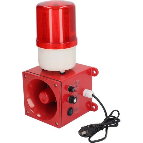 Lampe d'avertissement industrielle 120dB, alarme sonore et visuelle étanche, feu stroboscopique de sécurité, prise américaine 110V. (1/5)