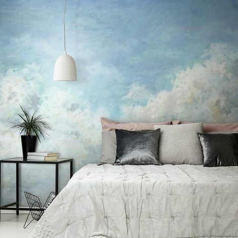 Papier peint panoramique auto-adhésif dans les nuages 320cm x 183cm – Vinyle non toxique – Pose facile et rapide – Décoration chambre enfant – Roommates (1/3)