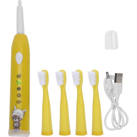 Brosse à dents électrique sonique rechargeable étanche pour un blanchiment dentaire efficace - Modèle jaune (1/5)