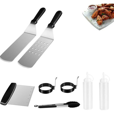 Beyamis Set barbecue inox – spatules, Teppanyaki, extérieur (1/5)