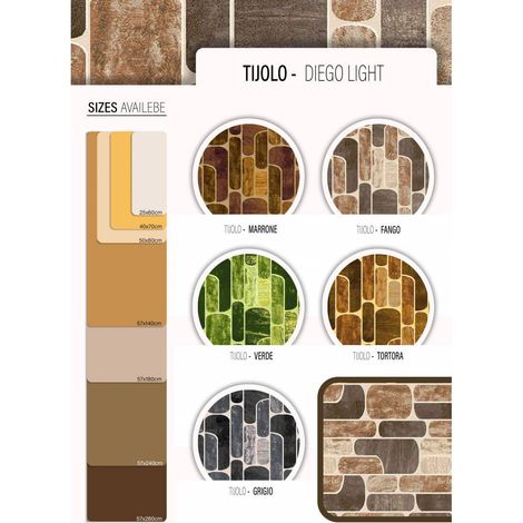 TAPPETO CUCINA TIJOLO 25X 60 CM ASSORTITO