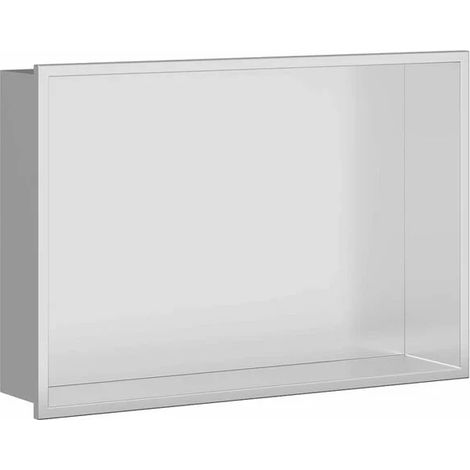 Niche de douche argentée, 45 x 30 x 9,5 cm, acier inoxydable