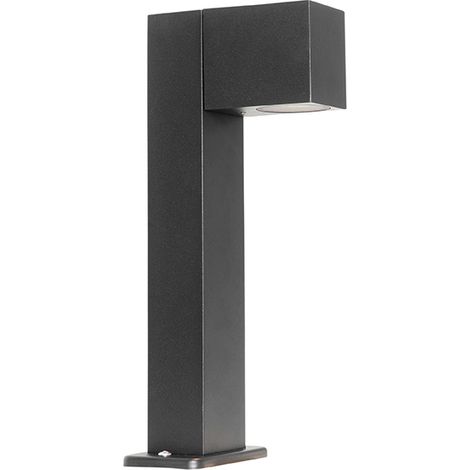 QAZQA Industrial Lámpara exterior de pie industrial negra 35 cm IP44 - Baleno Aluminio /Vidrio Alargada Adecuado para LED Max. 1 x 35 Watt