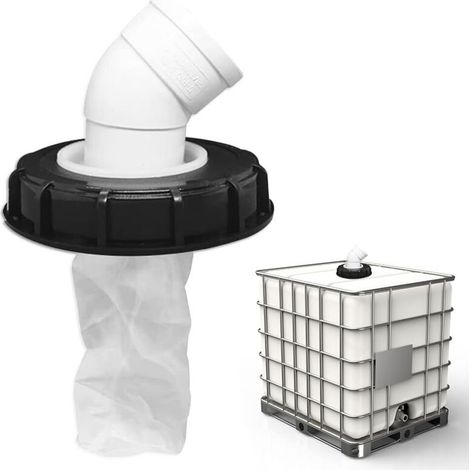 Filtre à Couvercle IBC, 163mm Accessoires de Réservoir IBC avec Coude DN 75 45° Filtre à Eau de Pluie en Nylon avec Filtre Lavable pour Réservoir d'eau De Pluie IBC (1/5)