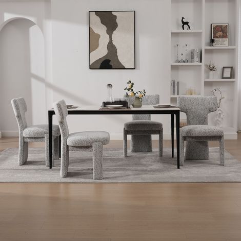 Polstersessel aus Chenille in Weiß 64 x 56 x 86 cm HOMAIRE (1/5)