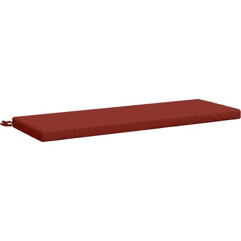 Coussin de banc d'extérieur 100 % polyester Rouge 110 x 40 x 5 cm (1/5)