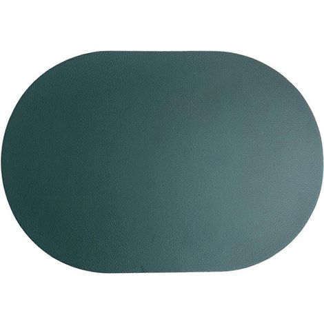 Set de table antidérapant, lavable, en similicuir ovale, isolant pour salle à manger (1/5)