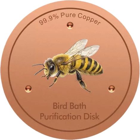 Disque Métallique pour Bain d'oiseaux Purificateur Motif Abeille Disque De Purification Métallique Pour Abreuvoir À Oiseaux Compatible Avec Bassin Fontaine Patio Terrasse Jardin Extérieur (1/5)