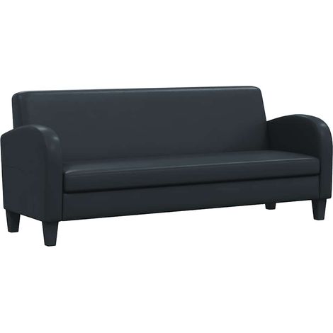 3-Sitzer-Sofa Kunstleder Schwarz